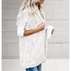 Gilet in Pile Senza Maniche con Cappuccio da Donna Autunno Inverno Monocolore con Tasca Gilet Casual alla Moda