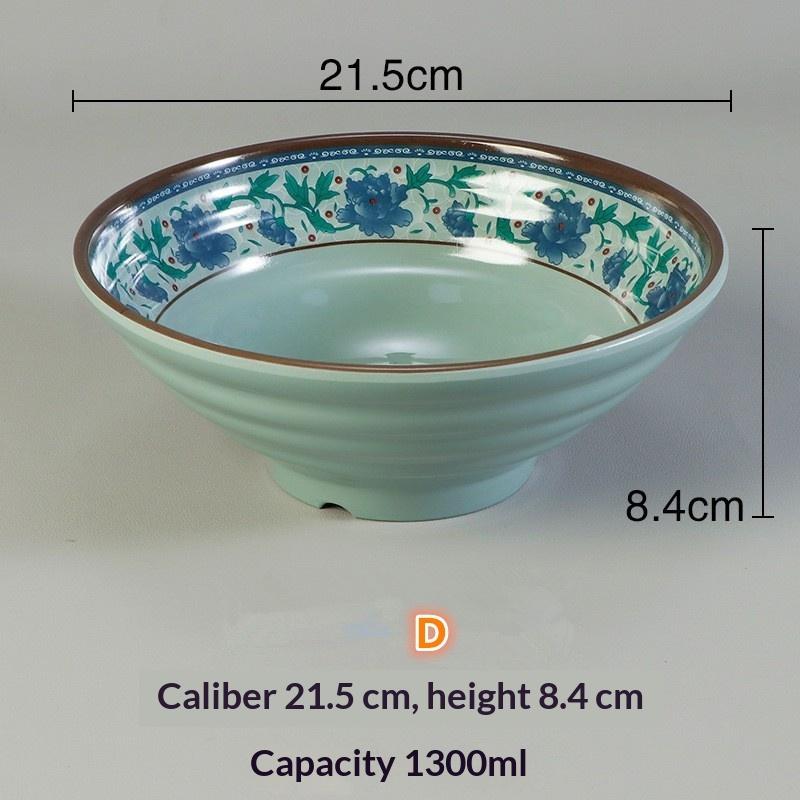 Plastic Ramen Bowl Thickened BPA Free Unbreakable Reusable Bowl for Home Restaurant Travel Use