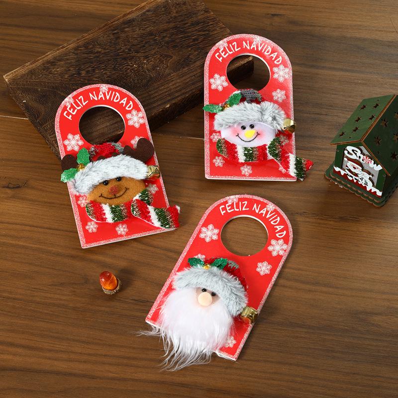 Santa Claus Door Handle Hanger - Christmas Ornament for Hotel, Mall, or Home Decorations