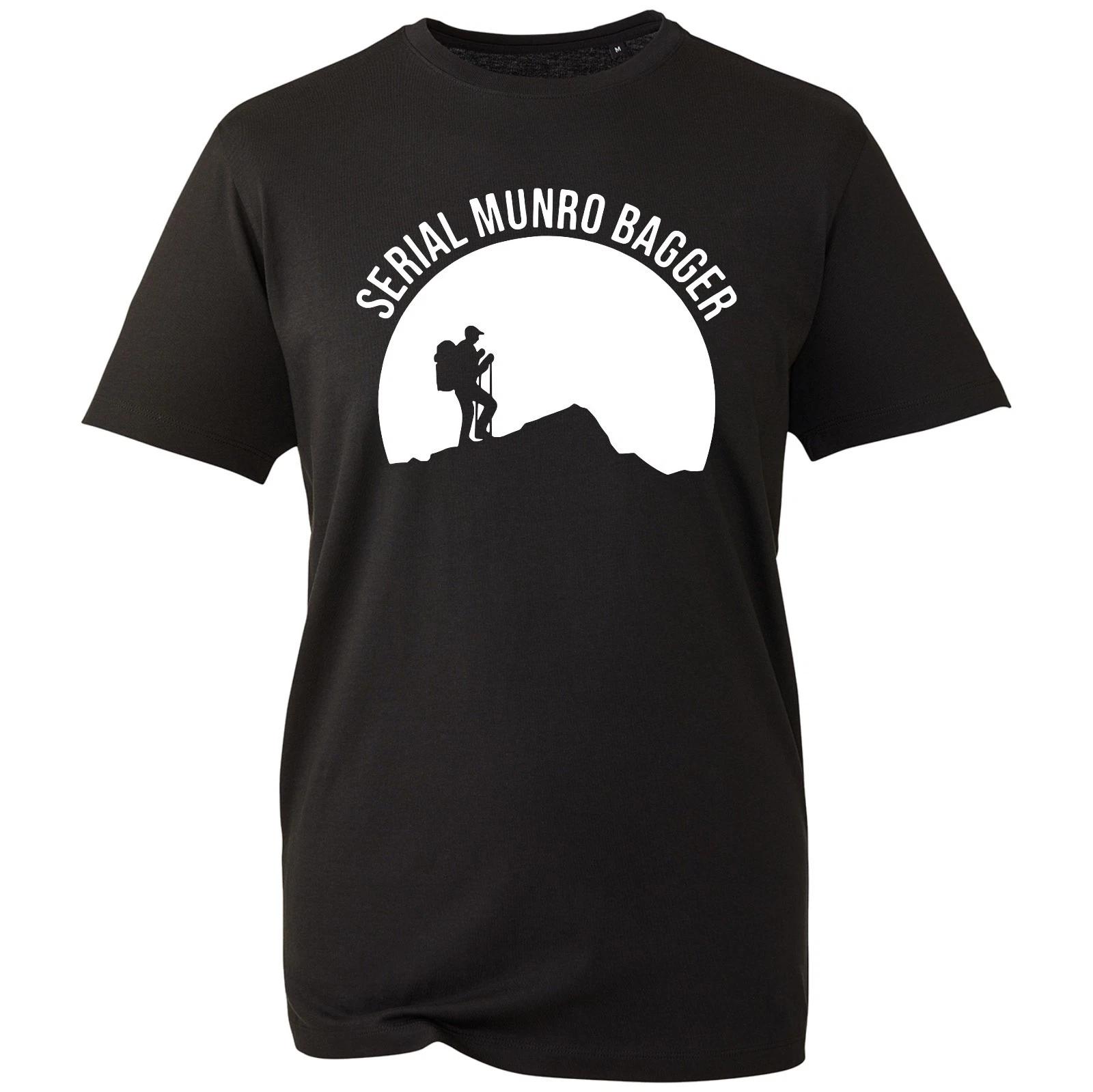 Serial Munro Bagger T-Shirt, Novelty Scottish Hill Walking Costume Men Women Top XL
