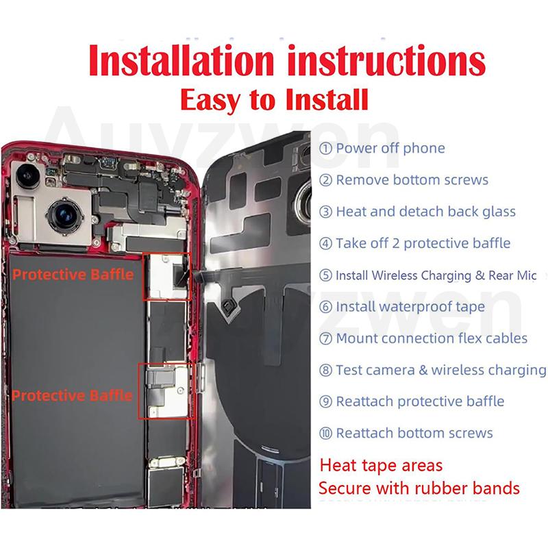 1 Set OEM Back Glass Replacement for iPhone 14 Rear Back Cover Glass with Waterproof Seal,magnet,Camera Lens & Tools for 14 6.1