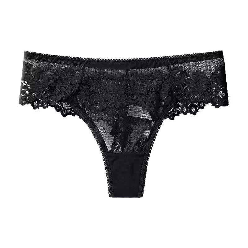 Lace Thong Women Lace Low Waist Panties Sexy Transparent Underwear Ladies Briefs Lingere Panty Underware Womens Lingerie