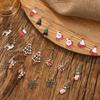 European & American Christmas Earrings Set: Santa Claus, Snowflake, Candy Cane, Bell, Elk & Hat Designs.