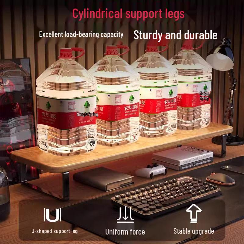 Desktop Organizer and Monitor Riser with Keyboard Tray