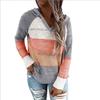 Pull à capuche col en V automne/hiver 2022 avec couleurs contrastées pour femme