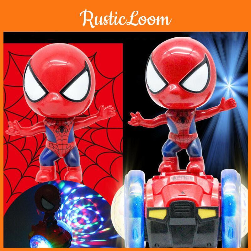 Colorful 360 Rotating Spiderman Stunt Scooter With Music And Light For Kids Fun