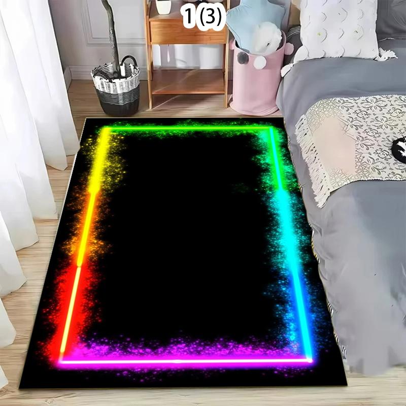 

Colorful Neon Printed Carpet Personalized Indoor Carpet Living Room Bedroom Dirt Resistant Door Mat Home Decoration Floor Mat 40X60cm