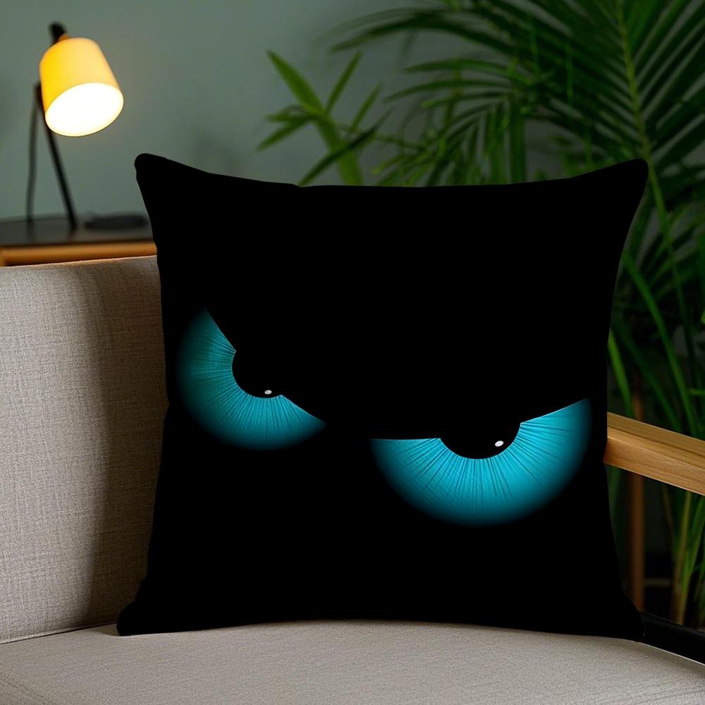 Black Emoticons Cushion Cover Soft Short Plush Double-Sided Printing Home Decor Machine Washable Pillow Case Gift