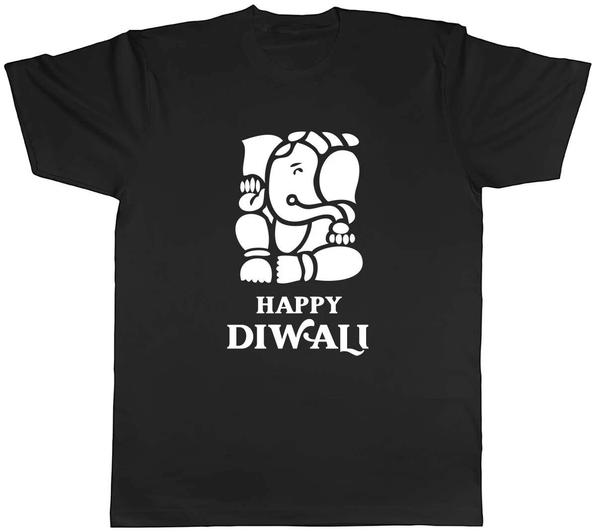Happy Diwali Ganesh Mens Unisex T-Shirt Tee L