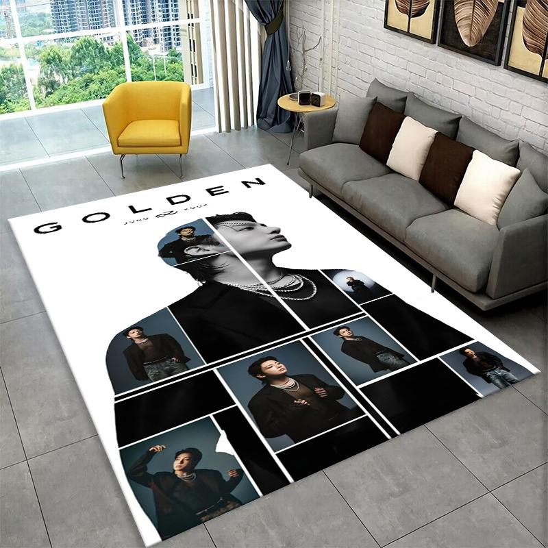 Kpop B-BTS Jeon Jung Kook JK Carpet Rug for Playroom Bedroom Living Room Sofa Home Decor,kid Area Rug Non-slip Floor Mat Gift