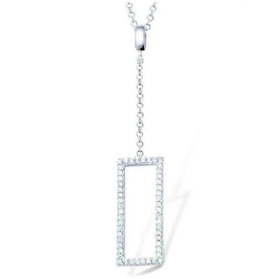 [L7418] - Silver Necklace 'Sissi' Silver White (rhodium-plated) - 55x10 Mm