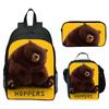 Hoppers Biber Metamorphose Druck 3-teiliges Set Schulrucksack Brottasche Federmäppchen Cartoon Schüler Set