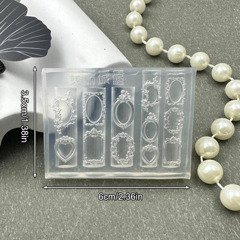 Mini Photo Frame Shape Silicone Nail Mold Nail Stamping Nails Diy Nail Salon Design Stereoscopic Manicure Art Tool