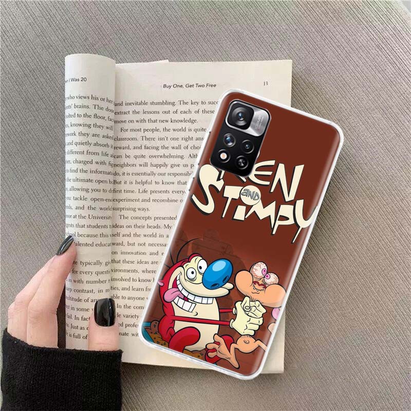 Anime Ren and S-stimpy Phone Case For Redmi Note 13 12 Pro Plus 14 15 Pro 5G 11 11T 11E 11S 10 Pro 10S 9 9S Cover Cell Clear TPU