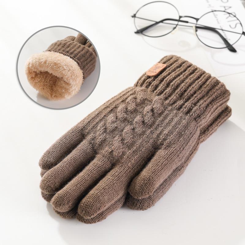 Unisex Korean Thick Knitted Wool Touchscreen Gloves for Autumn & Winter