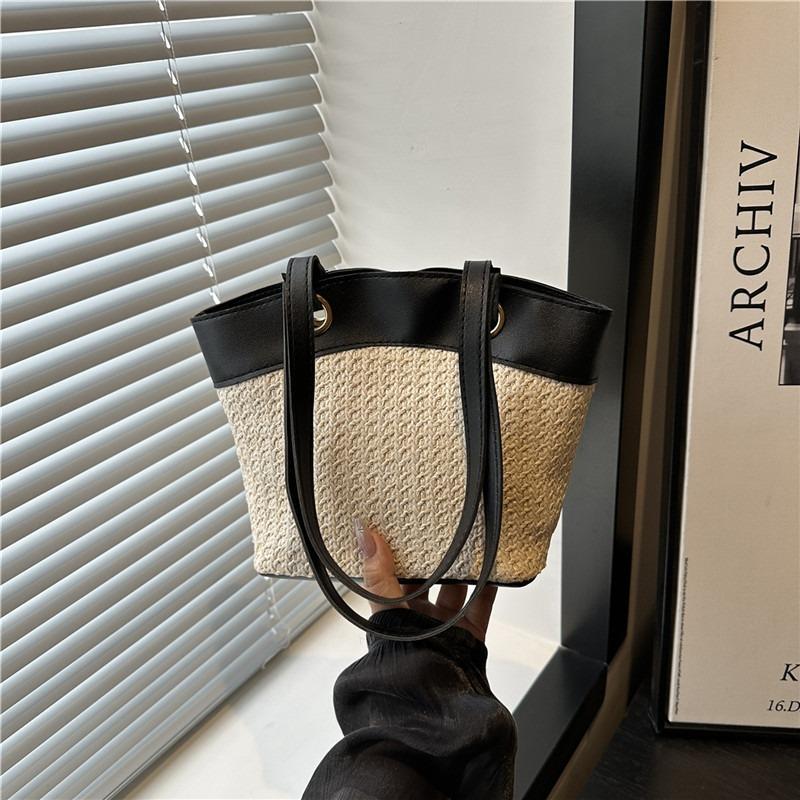 

Large capacity casual woven bag women s summer straw bag seaside vacation beach bag versatile commuter shoulder bag