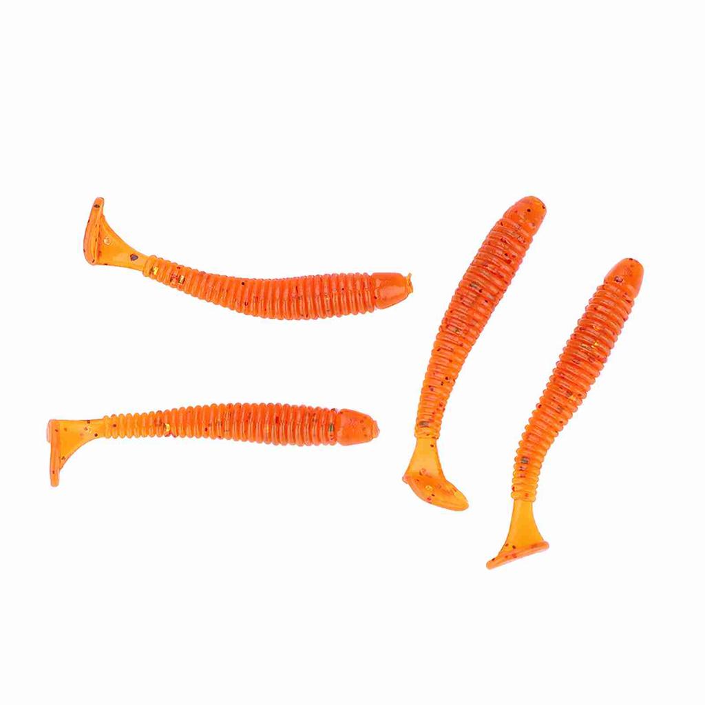 50PCS 5cm Soft Plastic Fishing Lures T Tail Grub Worm Baits Fish Tackle Accessory