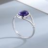 Dainty Natural Moonstone Ring 8*10MM Round Amethyst Agate Stone Vintage Silver Jewelry Ring For Women Party Anniversary Gifts