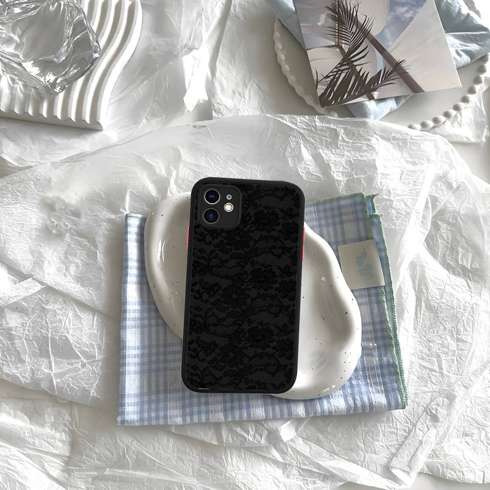 Lace Style Cool Girl Phone Case For IPhone 16e 16 15 14 13 12 11 Pro Max X XS Max Plus Matte Clear