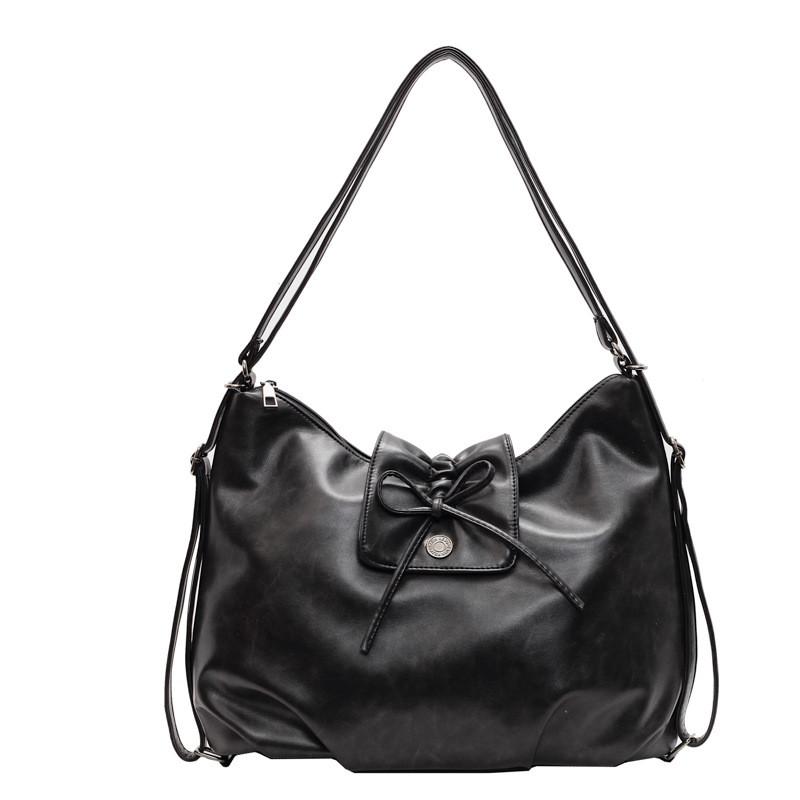 

Pu Retro Shoulder Bag With Butterfly Bow Design For Daily Office Use чёрный