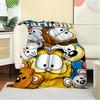 1pc Cat, Garfield Printed Flannel Blanket, Super Soft Plush  Bed Cover, Four Seasons Quilt for Sofa, Bed, Office,52