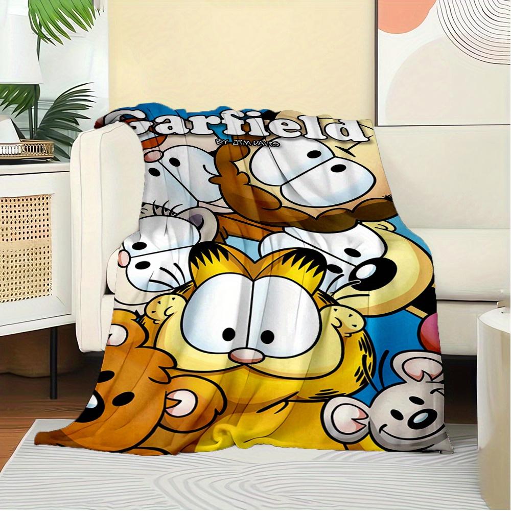 1pc Cat, Garfield Printed Flannel Blanket, Super Soft Plush  Bed Cover, Four Seasons Quilt for Sofa, Bed, Office,52