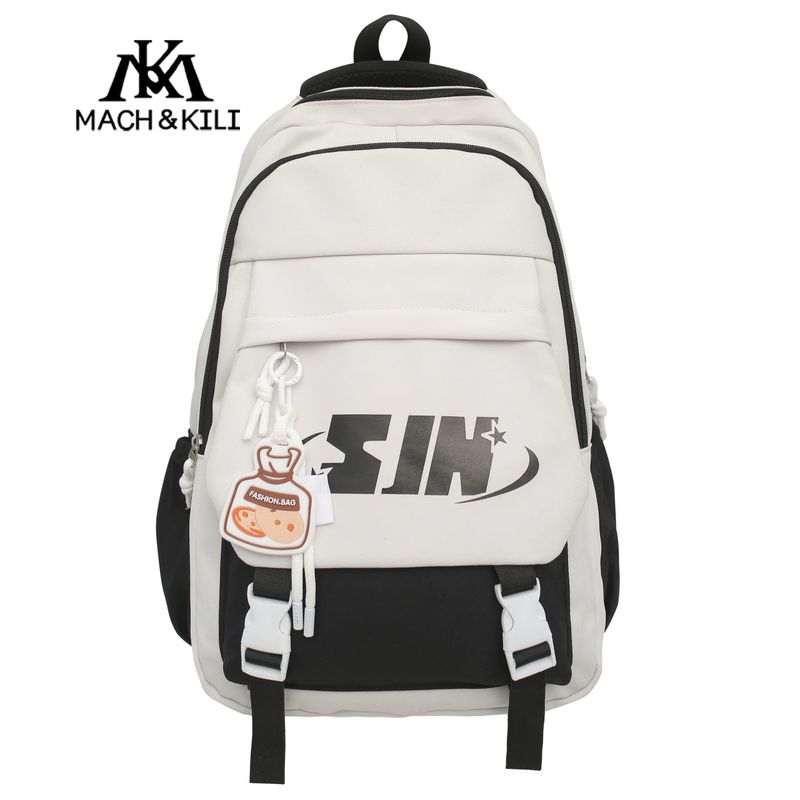 

Mach & Kili Mk Съемный рюкзак большой вместимости контрастного цвета для снижения нагрузки 2025 Новая мода студенческий школьный рюкзак Black White