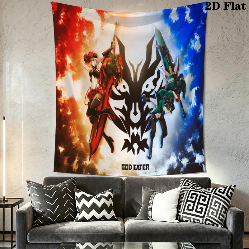 God Eater Wall Tapestry Aesthetic Wall Hanging Printed Fabric Blanket Decorative Tapestries for Bedroom Living Room Home Decor