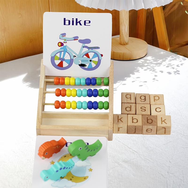 

Wooden Word Spelling Game Alphabet Learning Toy for Preschool Kids Word Matching Puzzle Letters Reading Building Blocks Gifts