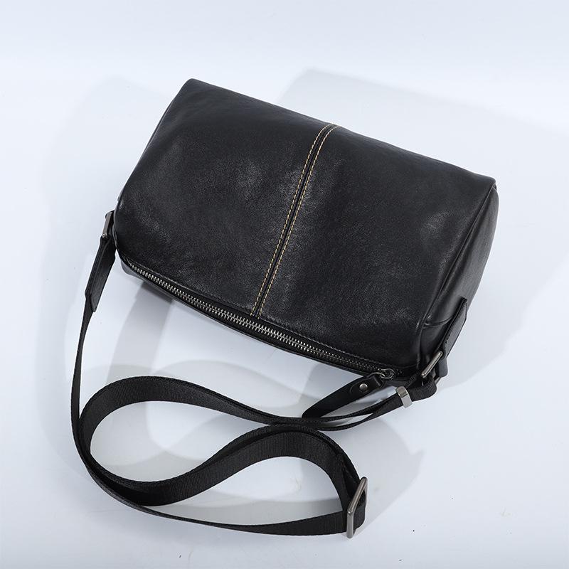 Genuine Leather Waterproof Men's Messenger Bag - Korean Style, Fashionable and Casual, High-End Shoulder Bag