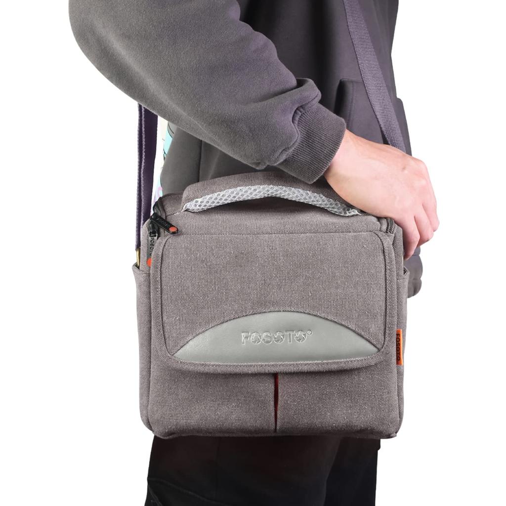 FOSOTO Shoulder Camera Bag Digital Mirrorless Single Lens Camera Case Lesbian Storage Retro Style Large Capacity Compatible with Canon SX70 SX420