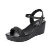 High Quality Summer Wedge Sandals for Women 6cm High Heel New 2024 Size 32 33 42 43 Platform Open Toe Elegant Shoe Black White