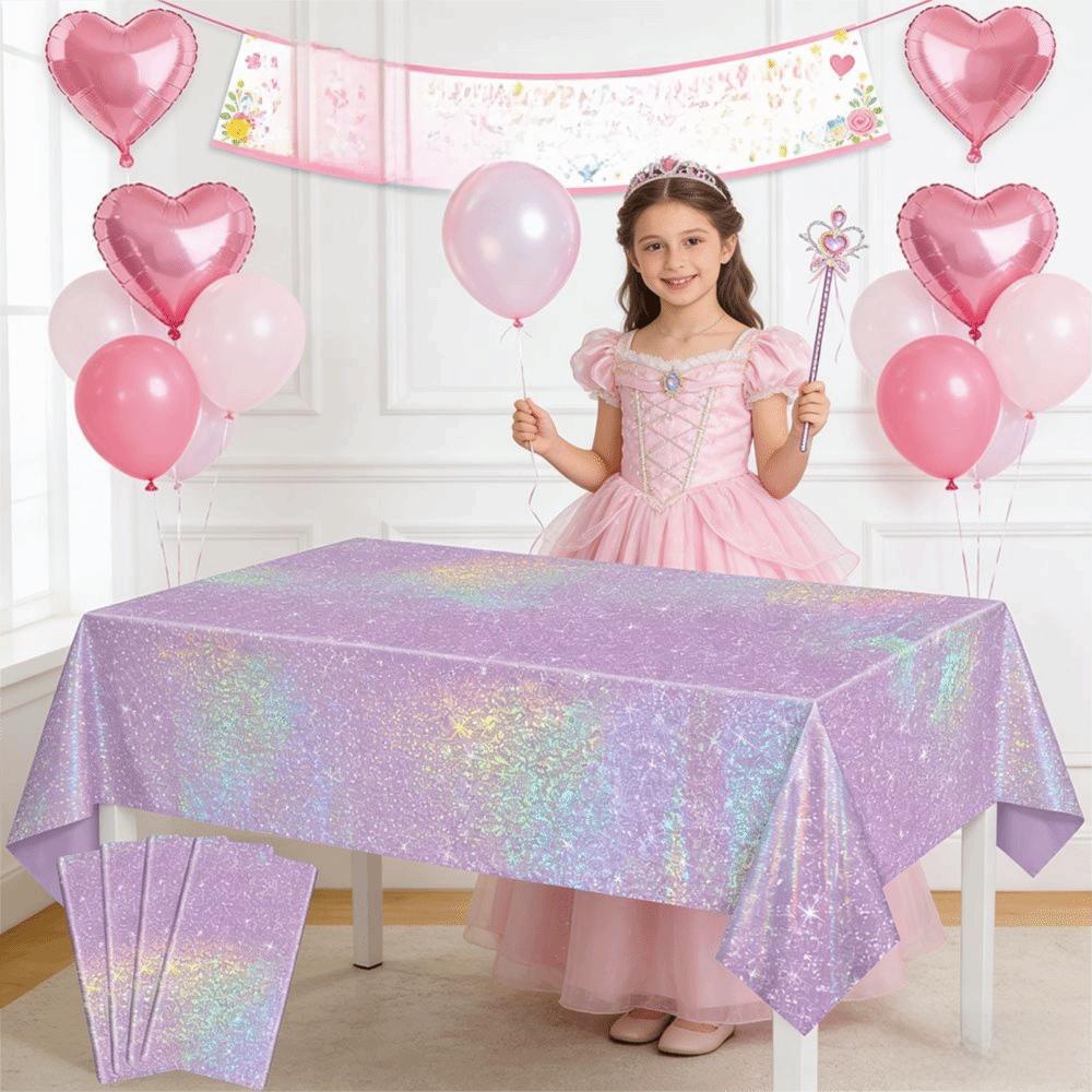 2Pcs Thickened Disposable Laser Tablecloth Galentines Day Decorations  Birthday Party
