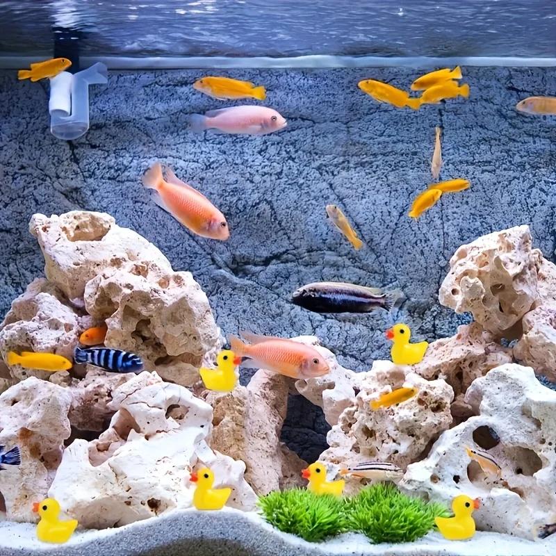 100 Pcs Mini Yellow Duck Ornament Miniature Figures,Tiny Duck,Resin,Handicraft,Micro Landscape, Home Decoration,