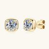 6.5mm 925 Sterling Silver Moissanite Stud Earrings For Women Simple Fashion Versatile Square Cut D VVS1 Exquisite Jewelry