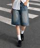 Neseupaseutyudio Rose Wash 3/4 Length Bermuda Denim Shorts 3 Colors [Nssd_8001]