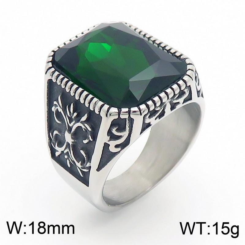 Source Retro Viking Jewelry, Palace Style Luxury Gemstone Engraved Stainless Steel Men'S Ring