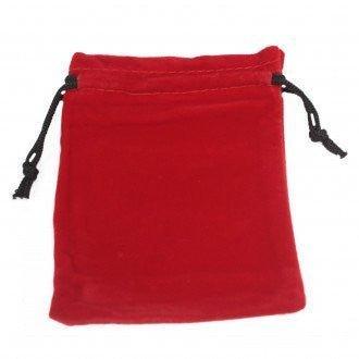 Velvet Drawstring Pouch Red 10x12cm