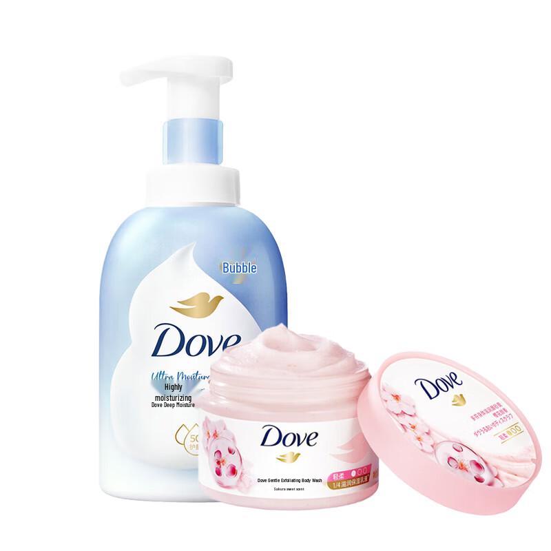 Dove Deeply Nourishing Shower Foam & Body Scrub Set