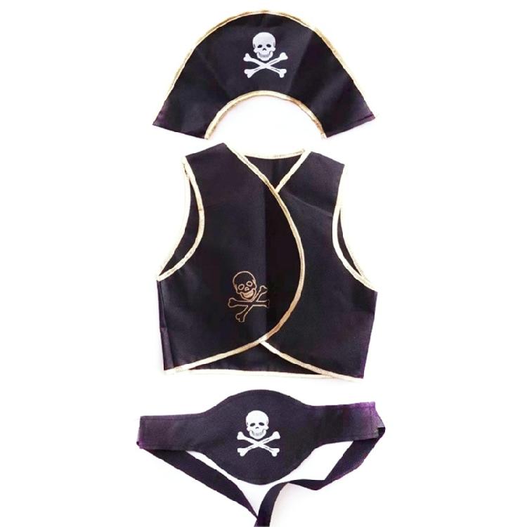 Pirate Costume Set Pirate Eye Patches Skull Pattern Pirate Hat Halloween Pirate Cosplay Accessories