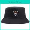One Piece Skull Embroidered Unisex Fashion Breathable Doublesided Bucket Hat For Summer And Outdoor Activities