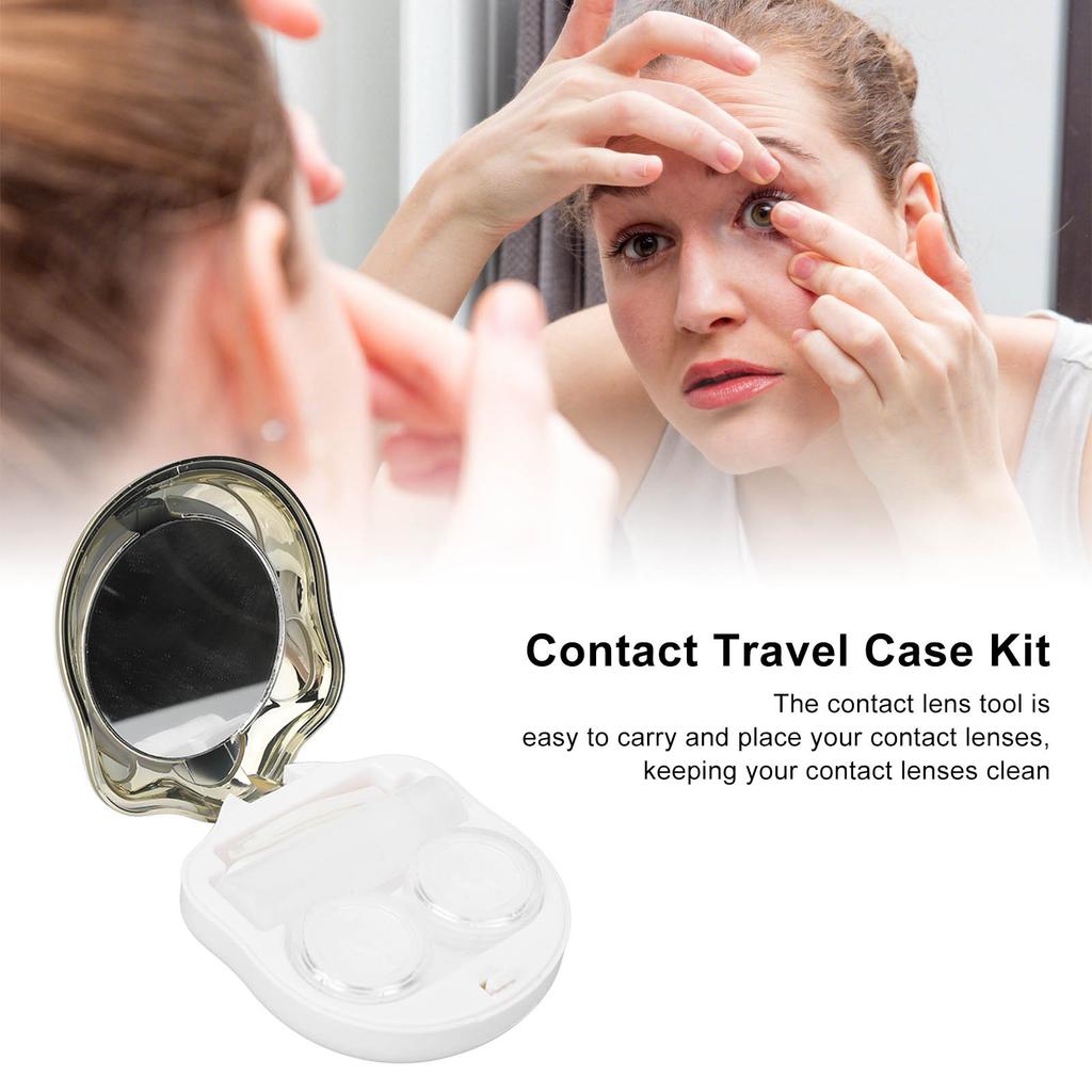 Contact Lens Case Mirror Look Cartoon NaPAW Plastic Material Lightweight Portable Travel Contact Lens Container