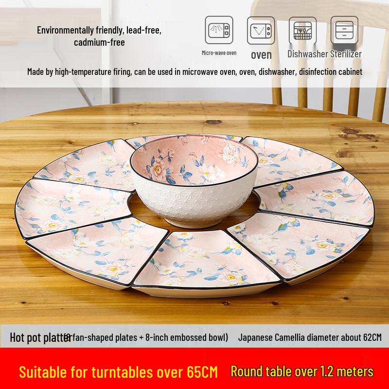 Abay Ceramic Fan-shaped Hot Pot Serving Platter