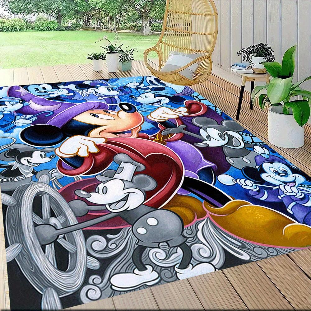 1pc Mickey Mouse Carpet Area Rug, Bedroom, and Playroom - Durable, Stain-Resistant, and Easy To Clean, Living Room, Laundry Room, Home Decor
