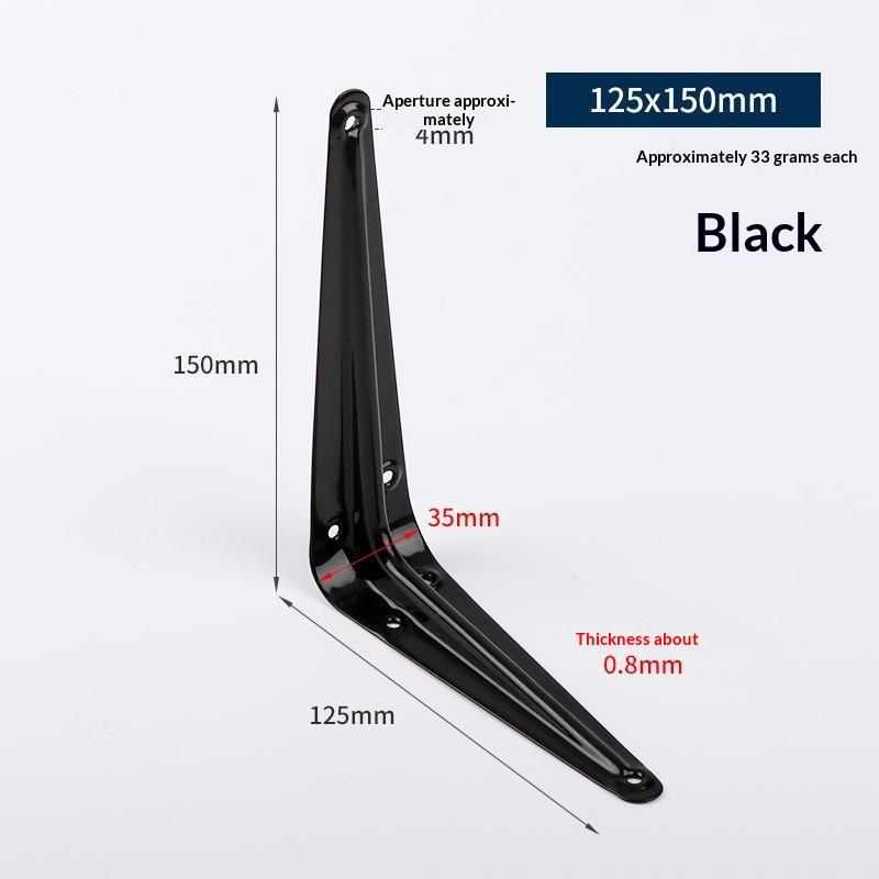Triangular L Shaped Wall Mounting Bracket Corrosion Resistant Metal Support Bracket Black White for Garage Tool Shelf Organization