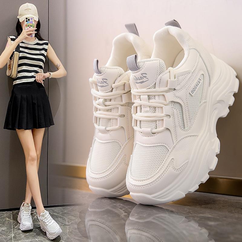 22 Years of Inner Height Increase, New Autumn Platform Dad Shoes, Mesh Sneakers
