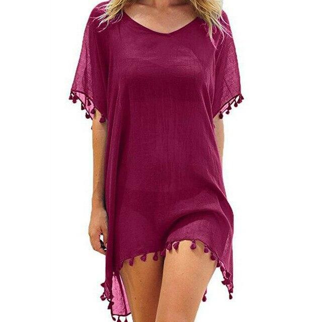 MAITA Costume da Bagno Donna Tassel Bikini Copricostume Kaftano Estivo Pareo Vestito da Spiaggia