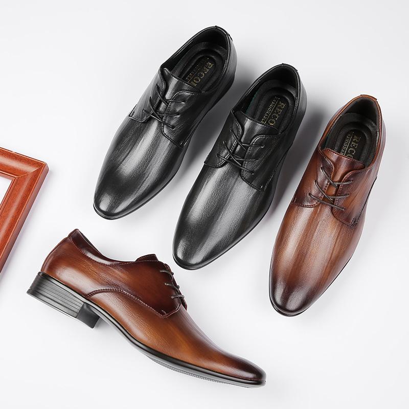 Japanese Style New Lace-up Pointed Business Leather Shoes Men's Formal Wear Soft Bottom Casual Office Gentleman Men's Shoes Fashion