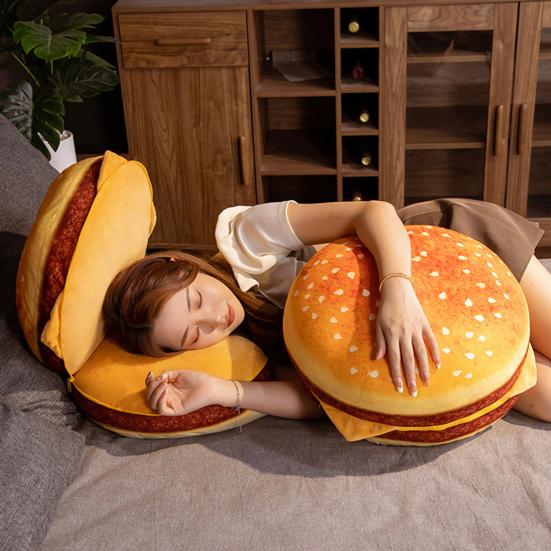 40cm Plyšová hračka Hamburger PP bavlna výplň Útulný dotyk Mäkký Krásny Vankúš na chrbát Spoločník na spanie Simulácia 3D Plyšový Burger