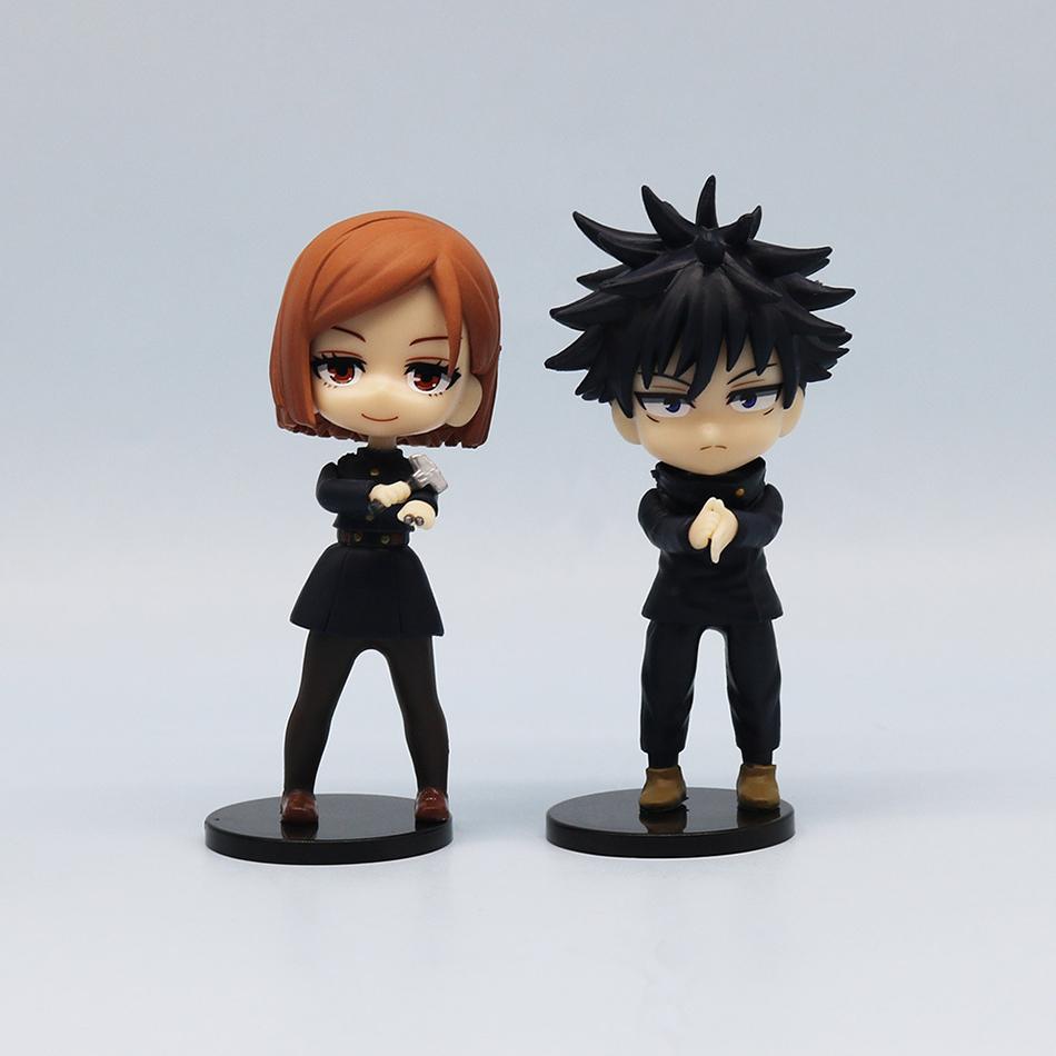7Pcs/Set Anime Jujutsu Kaisen Figure Itadori Yuji Gojo Satori Fushiguro Megumi Kugisaki Kawaii Toy Car Decoration PVC Model Gift
